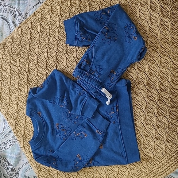 Carter's Other - Carters Blue & Orange Dinosaur Crewneck Fleece and Cuffed Pant Set - Size 3t